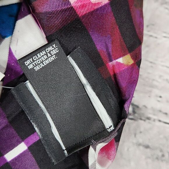 🐞NWT Saks Fifth Avenue Silk Multicolored Patterned Scarf - Picture 13 of 13